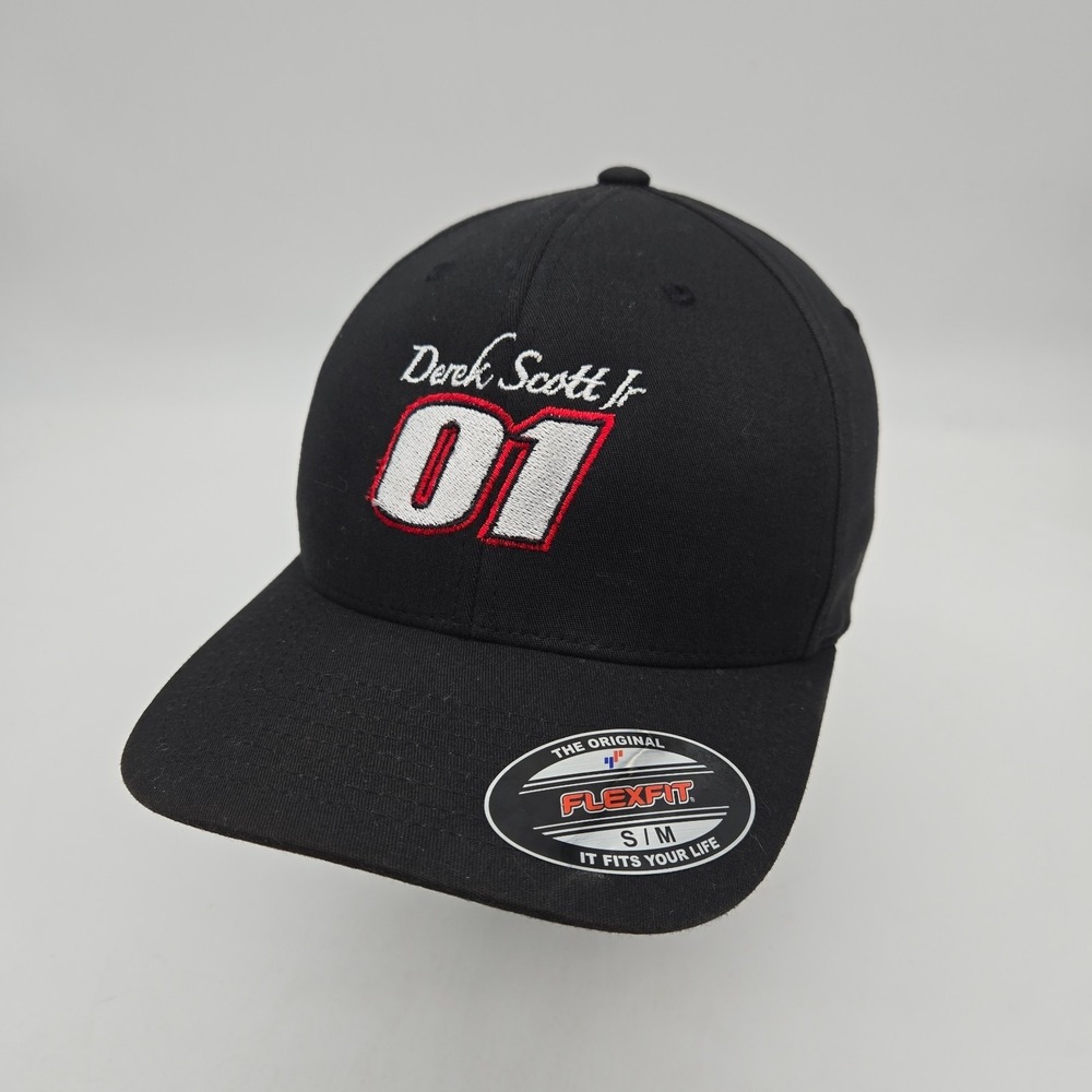 Derek Scott Jr Baseball Cap Hat Black FlexFit Small Medium Racing 01 Car Truck